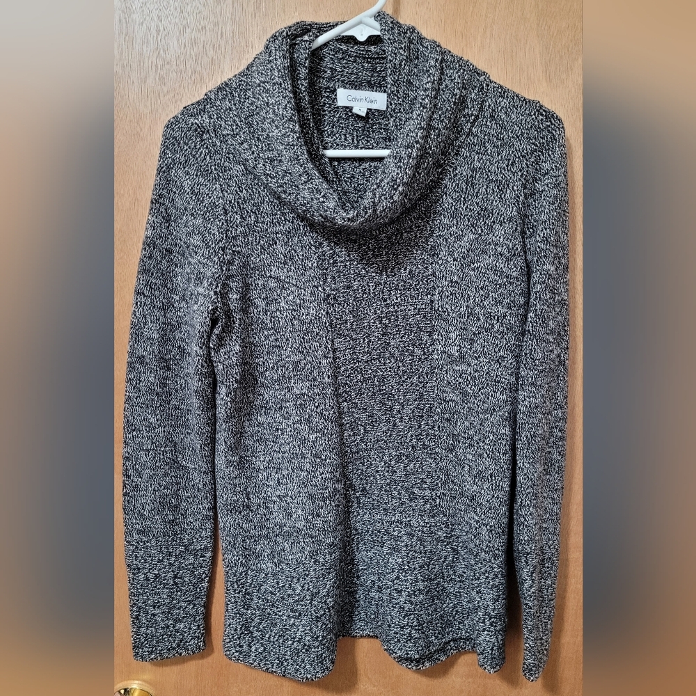 Calvin Klein Black Knit Long Sleeve Cowl Neck Sweater Medium